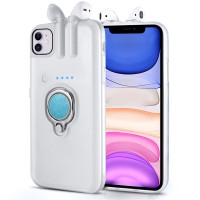 DataRoad 2020 Newest design finger ring support case for iphone 11 pro max , for iphone 11 case with airpod holder and charger