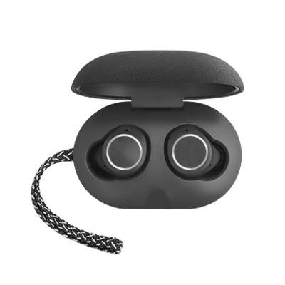 Novel design 2020 wireless waterproof earphone headset with hand rope PU leather material