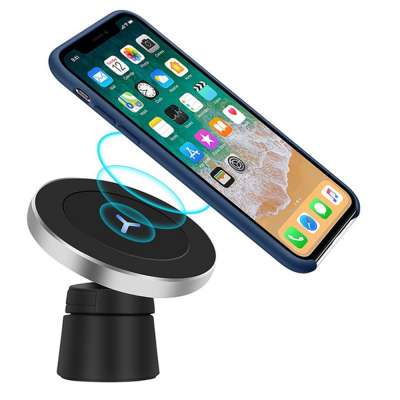 2020 Newest unique design magnetic Qi Wireless Car Charger for mobile phone with Air Vent Clip