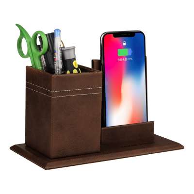 Amazon 2019 pen holder wireless charger 10 w cloth multiple devices for office/home