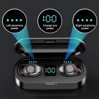 F9 High Capacity Charging Box 2000mAh Bluetooth Wireless Earbuds LED Power Digital Earphone TWS Touch Control Headphone Headset